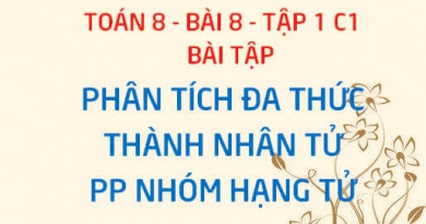 Bài tập phân tích đa thức thành nhân tử bằng phương pháp nhóm hạng tử - Toán 8 bài 8 tập 1 chương 1